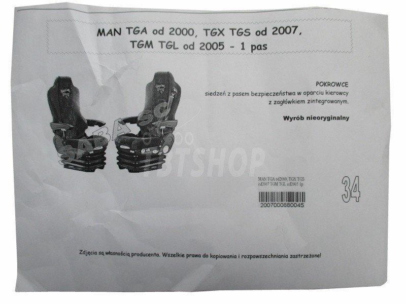 Autopotahy MAN TGA/TGX 1+1 pás